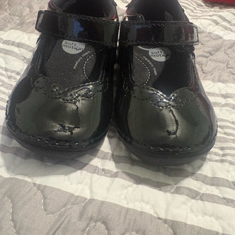 Stride Rite Shiny Black Kids Dress Shoes